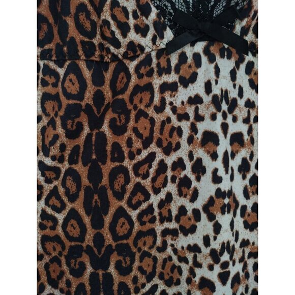 Leopard Print Lace Trim Cami Nightgown By Avidlove Size S Brown & Black. NWT - Picture 5 of 9